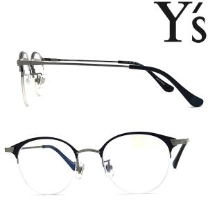Y's（ワイズ） Y's 81-0021 C-3 ブラック/ブラウンササ メガネ 伊達
