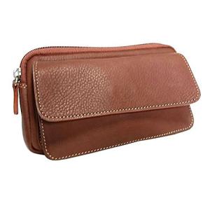 ベルトポーチ メンズ 本革 スマートフォンポーチ ウエストポーチ SM-112 (ブラウン)