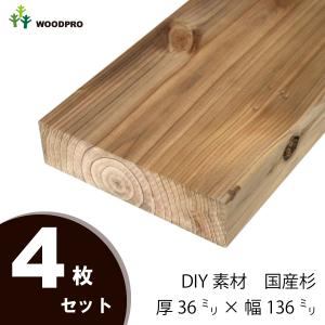 DIY素材◇国産杉（新材）棒状材 厚36×幅40×長さ110〜200mm 塗装