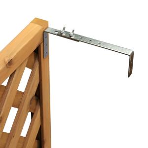 ステンレス製フェンス固定金具上部用-調整式B /１個単品　（コンクリート壁用：調整範囲180ｍｍ〜220ｍｍ）｜woodpro