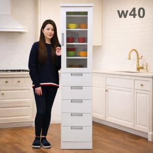 P9％〜 隙間収納 幅40cm 完成品 スリム食器棚 家電収納棚 キッチン収納