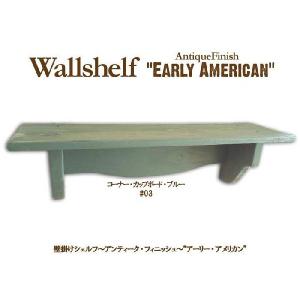 アンティーク調 木製ウォールシェルフ フック付 (ウエスタン) 壁掛け