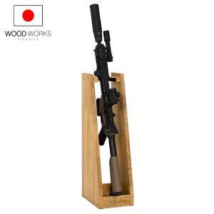 WOODWORKS ガンラック 1丁掛 (色：ブラウン) 木製 日本製 【 ライフル