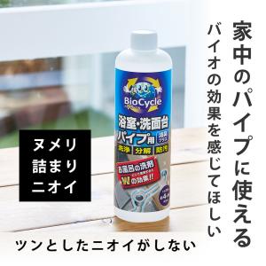 パイプ洗浄 排水管 つまり ぬめり取り 消臭 バイオ 洗浄剤 パイプクリーナー パイプ洗剤  浴室洗剤   バイオサイクル浴室・洗面台パイプ用 天然由来 公式