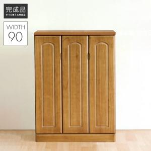 日本製 天然木 シューズＢＯＸ 【90cm幅 ライトブラウン 下駄箱 シューズラック 幅90cm ライトブラウン 日本製 木製 天然木
