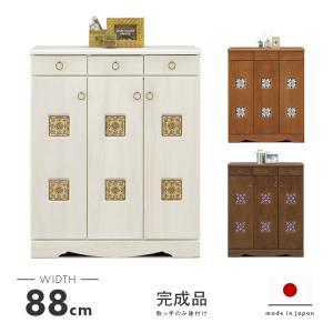 シューズボックス スリッパラック 下駄箱 木製 オーク 完成品 レトロ