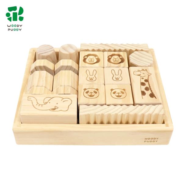 知育玩具 つみき 積み木 木のおもちゃ 赤ちゃんと地球にやさしい松のつみき  ウッディプッディ 6ヶ...