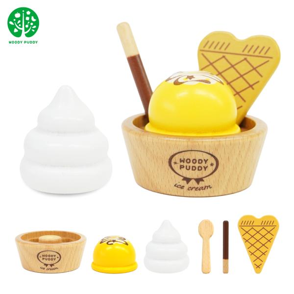 おままごと 木製 キッチン ソフトクリーム＆バナナチョコアイス スイーツ  ウッディプッディ おまま...