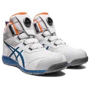 asics CP214 TS BOA アシックス 安全靴 ワイヤー セーフティシューズ ダイヤル式 ハイカット グラシアグレー×グランドシャーク 白　1271A056.020