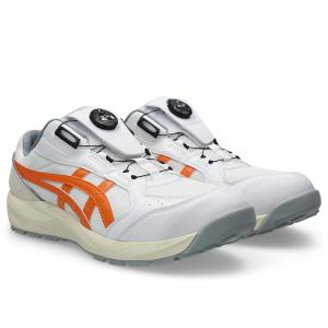 asics CP229 BOA アシックス 安全靴 ワイヤー セーフティシューズ ワーキングシューズ ダイヤル式 ローカット 白 ホワイト×サンピーチ 1273A123.100