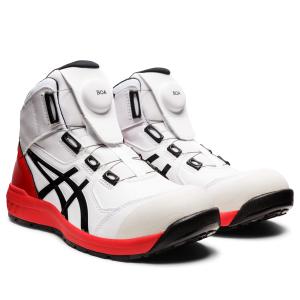 asics CP304 BOA アシックス 安全靴 ワイヤー セーフティシューズ ワーキングシューズ ダイヤル式 ハイカット ホワイト×ブラック 白 黒 1271A030.100