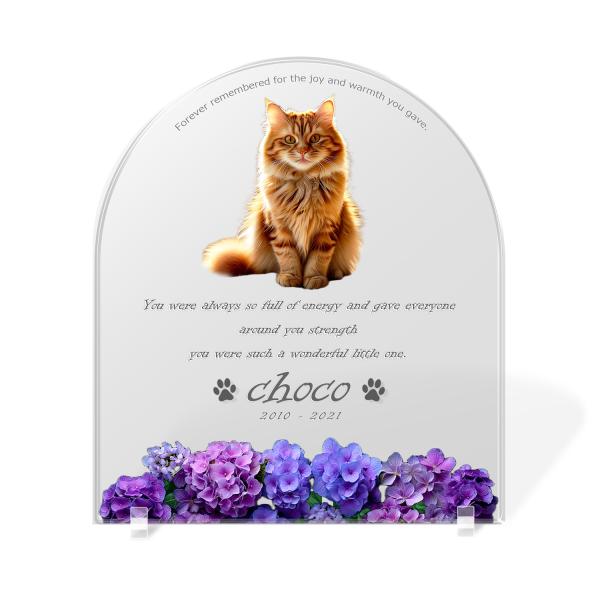 【ペットメモリアル】ペット位牌 犬 猫  名入れ おしゃれアクリルプレート オーダーメイド デザイナ...