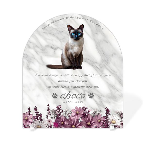 【ペットメモリアル】ペット位牌 犬 猫  名入れ おしゃれアクリルプレート オーダーメイド デザイナ...