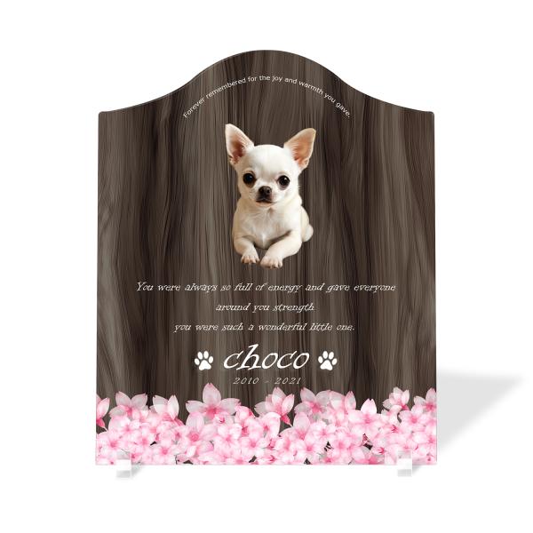 【ペットメモリアル】ペット位牌 犬 猫  名入れ おしゃれアクリルプレート オーダーメイド デザイナ...