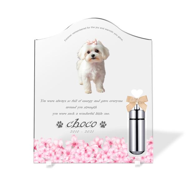 【ペットメモリアル】ペット位牌 犬 猫  名入れ おしゃれアクリルプレート オーダーメイド デザイナ...