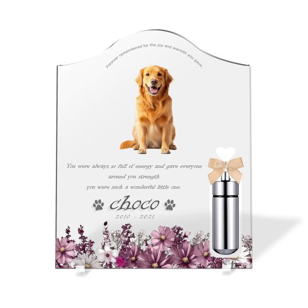 【ペットメモリアル】ペット位牌 犬 猫  名入れ おしゃれアクリルプレート オーダーメイド デザイナ...