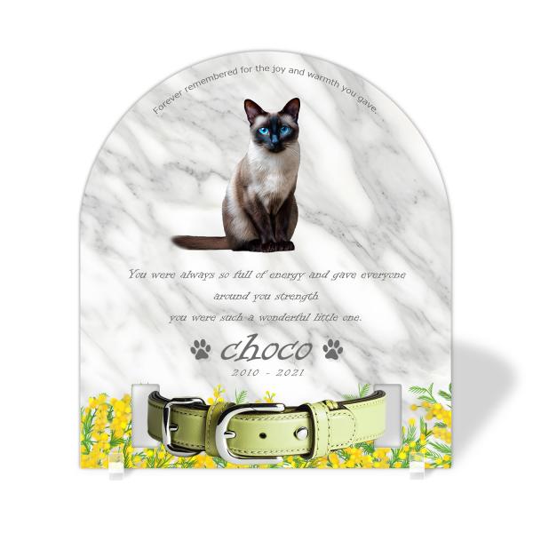 【ペットメモリアル】ペット位牌 犬 猫  名入れ おしゃれアクリルプレート オーダーメイド 首輪タイ...