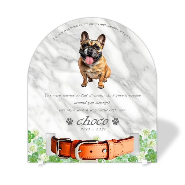 【ペットメモリアル】ペット位牌 犬 猫  名入れ おしゃれアクリルプレート オーダーメイド 首輪タイ...