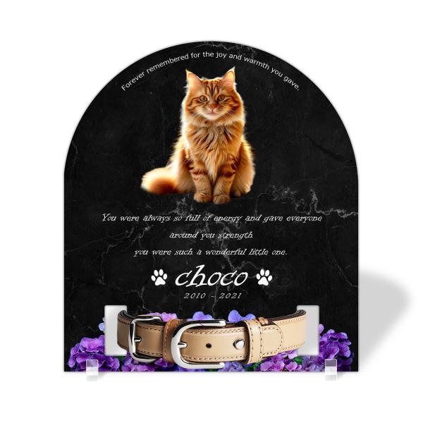 【ペットメモリアル】ペット位牌 犬 猫  名入れ おしゃれアクリルプレート オーダーメイド 首輪タイ...