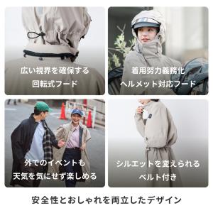 レインポンチョ 自転車 ヘルメット対応 レディ...の詳細画像2