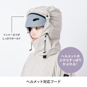 レインポンチョ 自転車 ヘルメット対応 レディ...の詳細画像5
