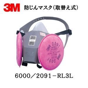 3M 防じんマスク 6000/2091-RL3L Lサイズ面体+2091ろ過材 取寄｜workers-heaven