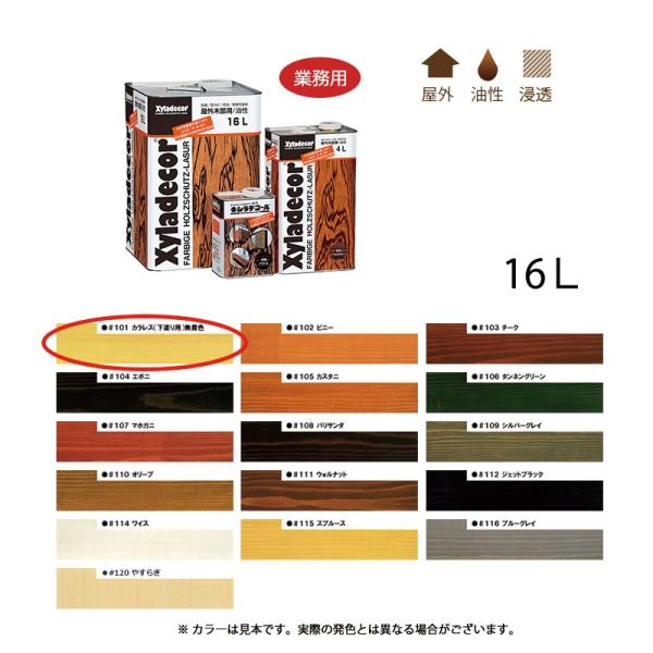 大阪ガスケミカル キシラデコール #101 カラレス 下塗り専用  16L  取寄