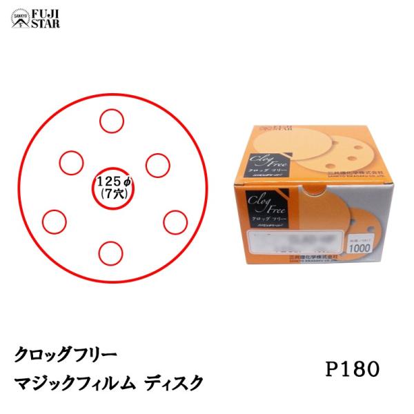 三共理化学 クロッグフリー マジックフィルム CLWD-HP 125φ 7穴  ＃180  取寄