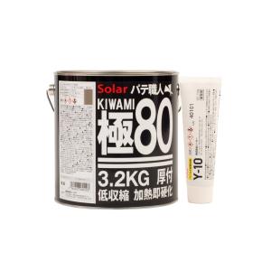 イサム塗料 ラクーダパテ 180 標準 3kg ＋ 硬化剤 (各1本 セット
