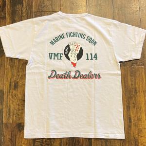 バズリクソンズ ミリタリー S/S Tシャツ "VMF-114 DEATH DEALERS" BR78987 101)ホワイト XLサイズ トップス ミリタリー｜workers-song