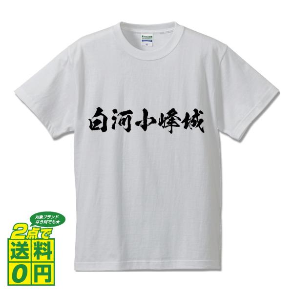 白河小峰城 筆文字 Tシャツ 半袖 書道家が書く 名入れ 漢字 オリジナル プリント ( 100名城...