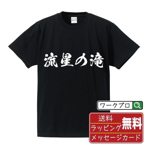 流星の滝 筆文字 Tシャツ 半袖 書道家が書く 名入れ 漢字 オリジナル プリント ( 滝百選 ) ...