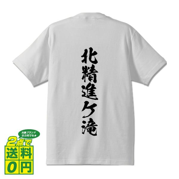 北精進ケ滝 筆文字 Tシャツ 半袖 書道家が書く 名入れ 漢字 オリジナル プリント ( 滝百選 )...