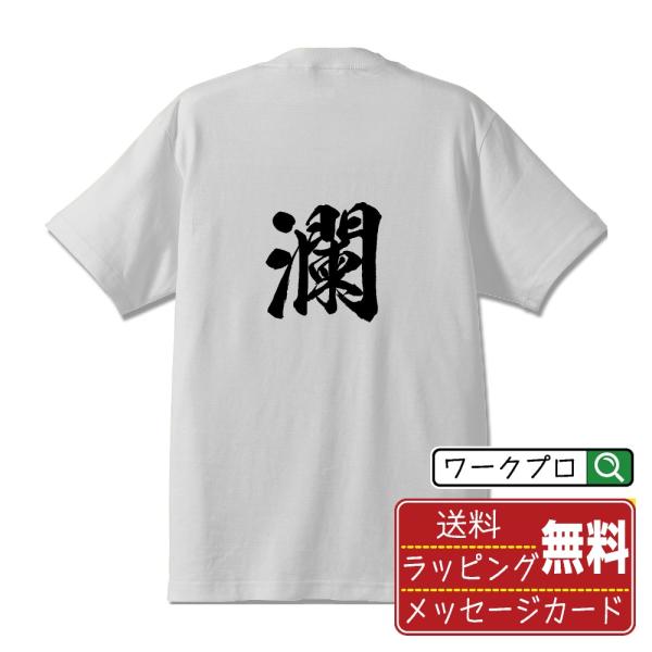 瀾 (なみ)  筆文字 Tシャツ 半袖 書道家が書く 名入れ 漢字 オリジナル プリント ( 一文字...