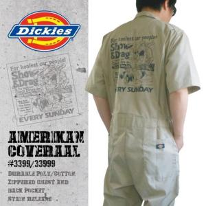 ディッキーズ つなぎ プリント 半袖 33999 アメカジモデル