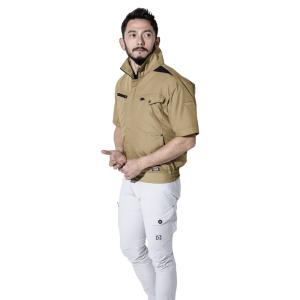空調風神服 半袖 ブルゾン 制電 (24V フ...の詳細画像1