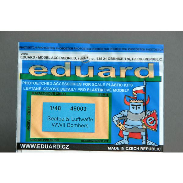 エデュアルド(49003）1/48 WWIIドイツ爆撃機用シートベルトのエッチングパーツ