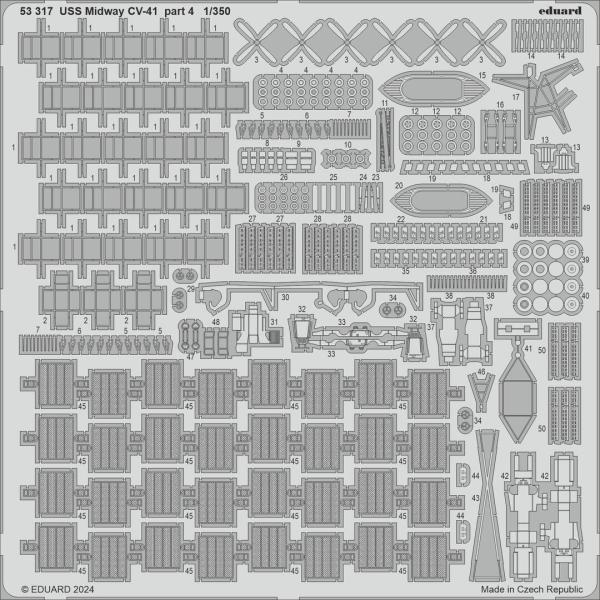 エデュアルド(53317) 1/350 USS Midway CV-41 part 4用エッチングパ...