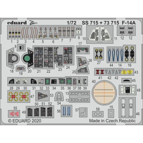 エデュアルド(73715) 1/72 F-14A トムキャット用エッチングパーツ(Great Wal...