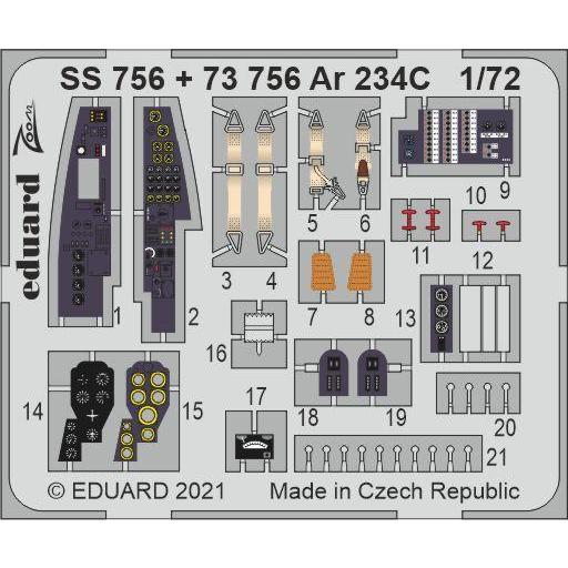 エデュアルド(73756) 1/72 アラドAr-234C用エッチングパーツ(ドラゴン/Hobby ...