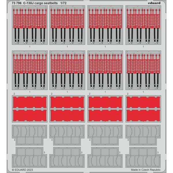 エデュアルド(73796) 1/72 C-130J Hercules 貨物庫内シートベルト用エッチン...