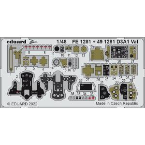 エデュアルド(FE1281) 1/48 九九式艦上爆撃機11型用コックピットのエッチングパーツ (ハ...