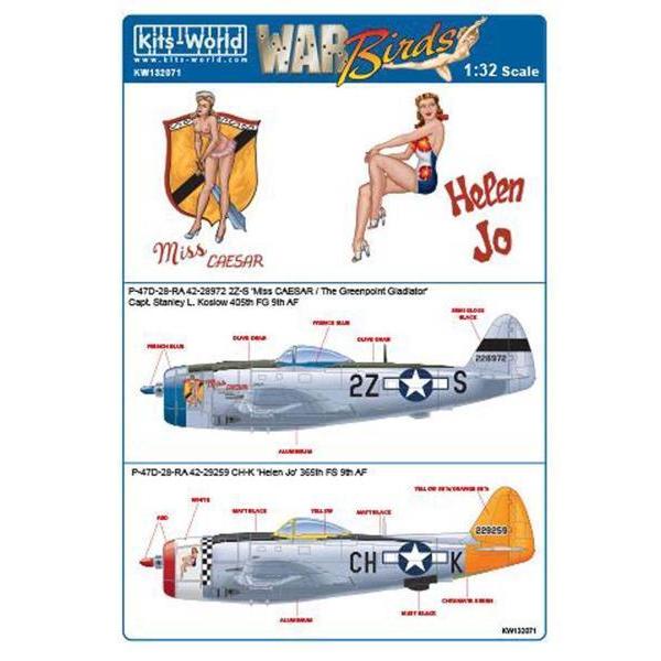 Kits-World(132071)1/32 P-47D 'Miss CAESAR'用デカール