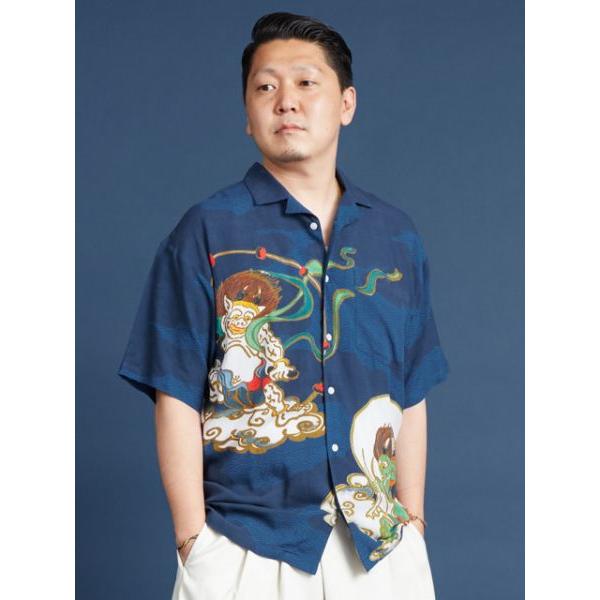 浮世絵シャツ フウライ 風雷 ユニセックス シャツ 浮世絵 日本 お土産 kaya カヤ