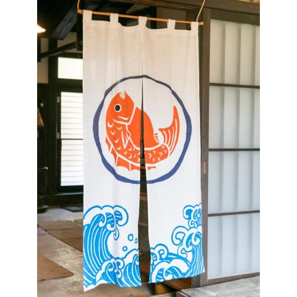 縁起長暖簾 おめで鯛のれん 日本 お土産 縁起物 鯛 贈り物