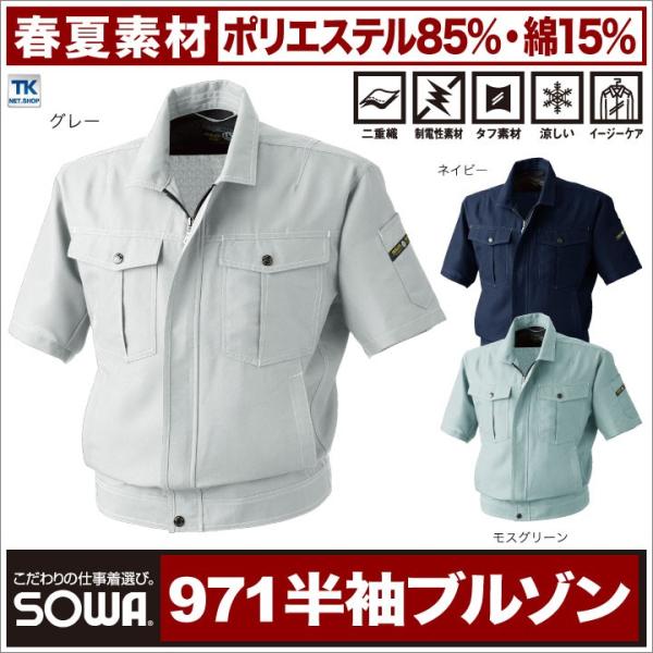 半袖ジャンパー 作業服 作業着 半袖ブルゾン ワークウェア 春夏 軽涼作業服 裏綿シリーズ 半袖 ジ...