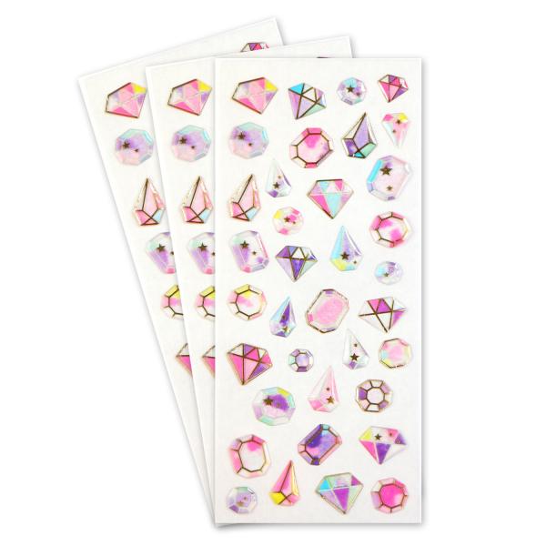 ご褒美シール 3D ダイヤモンド 立体 デコレーション 半透明 3シート入り  3D-005