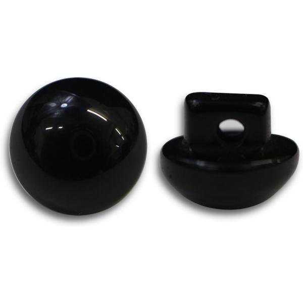 黒ボタン 足つき【ブラック ツヤあり】キノコ型 シャツ カラーボタン シンプル ボタン 目玉ボタン ...