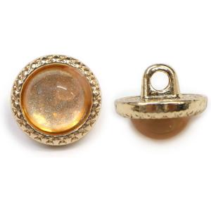 オーロラ ラメボタン 足つき 【オレンジ】 金フチ ボタン グリッター かわいい 8個入り 【11.5mm】  B-871｜あんしんや