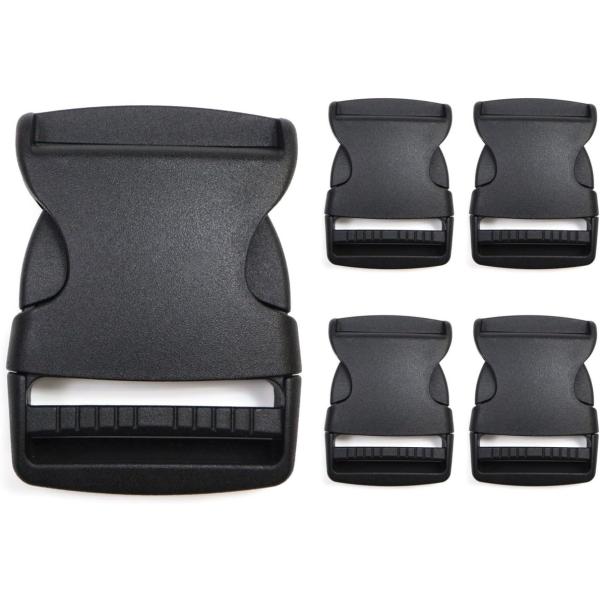 プラスチック バックル 片引き【50mm幅】 5個入り 黒 ブラック 差し込み式 ベルト ストラップ...